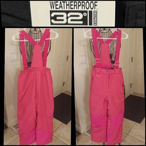 Weatherproof 32 degree pink girls/kids snowpants size 14/16